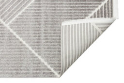 Silver Outdoor Rug, Geometric Striped Stain-Resistant Rug For Patio Decks, 3mm Modern Outdoor Area Rug-190Cm X 290Cm - thumbnail 4