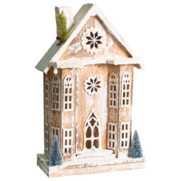 Beliani Christmas Decoration Led Unari House 50 Cm Light Brown - thumbnail 4