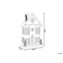 Beliani Christmas Decoration Led Unari House 50 Cm Light Brown - thumbnail 3