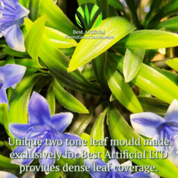 Best Artificial 23Cm Blue Lily Hanging Basket Flower Topiary Ball - Suitable For Outdoor Use - Weather & Fade Resistant - thumbnail 7