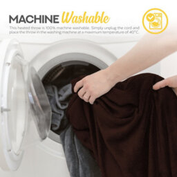 Monhouse Heated Throw - Electric Blanket - Digital Controller - 9Hr Timer, 9 Heat Settings - Single 130X160Cm - Brown Shearling - thumbnail 4