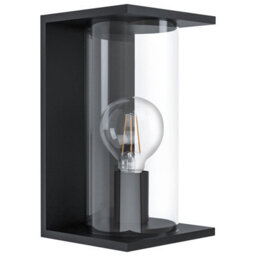 Stylish Ip54 Outdoor Wall Light With Black Round Glass Lantern For Porches And Patios
