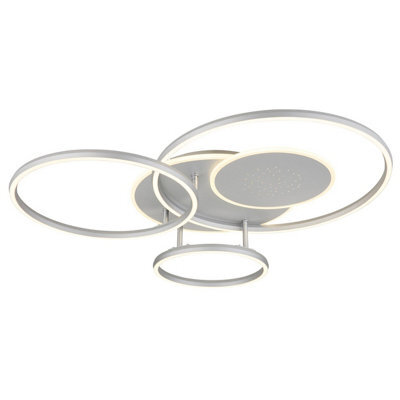 Luminosa Lighting Luminosa Johnson Ii Semi Flush Ceiling Light Brushed Silver Led 2700/6500K - image 1
