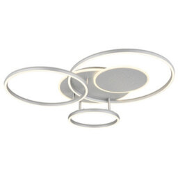 Luminosa Lighting Luminosa Johnson Ii Semi Flush Ceiling Light Brushed Silver Led 2700/6500K