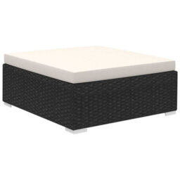 Walplus 6 Piece Garden Lounge Set With Cushions Poly Rattan Black - thumbnail 5