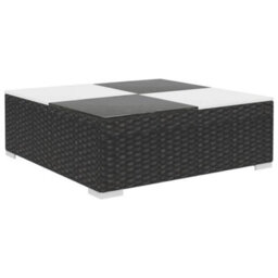 Walplus 6 Piece Garden Lounge Set With Cushions Poly Rattan Black - thumbnail 6