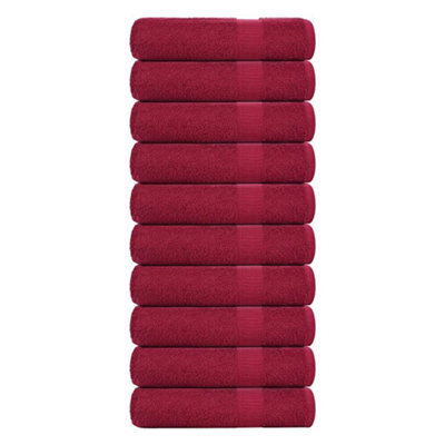 Berkfield Bath Towels 10 Pcs Bordeaux 100X150 Cm 360 Gsm 100% Cotton - image 1
