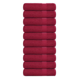 Berkfield Bath Towels 10 Pcs Bordeaux 100X150 Cm 360 Gsm 100% Cotton - thumbnail 1