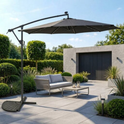 Cantilever Banana Garden Parasol With Solar Lights - thumbnail 2