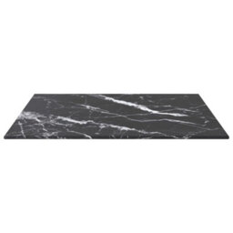 Berkfield Table Top Black 50X50 Cm 6 mm Tempered Glass With Marble Design - thumbnail 3