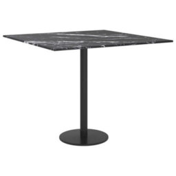 Berkfield Table Top Black 50X50 Cm 6 mm Tempered Glass With Marble Design - thumbnail 4