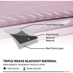 Deconovo Silver Wave Line Foil Printed Blackout Curtains Thermal Curtains For Bedroom 46 X 90 Inch Light Pink 2 Panels - thumbnail 2