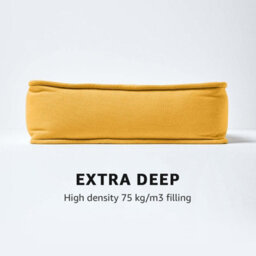 Homescapes Mustard Cotton Dining Booster Cushion - thumbnail 5