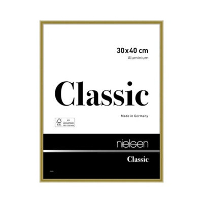 Nielsen Classic Polished Gold Aluminium Picture Frame 30X40Cm - With Float Glass And Push/turn Clips - image 1