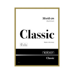 Nielsen Classic Polished Gold Aluminium Picture Frame 30X40Cm - With Float Glass And Push/turn Clips
