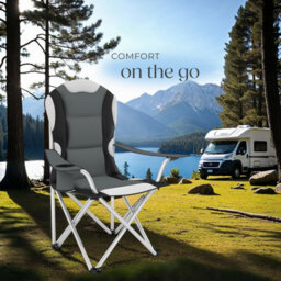 Tectake Camping Chair - Padded Seat With Carry Bag - Grey - Set Of 2 - thumbnail 8