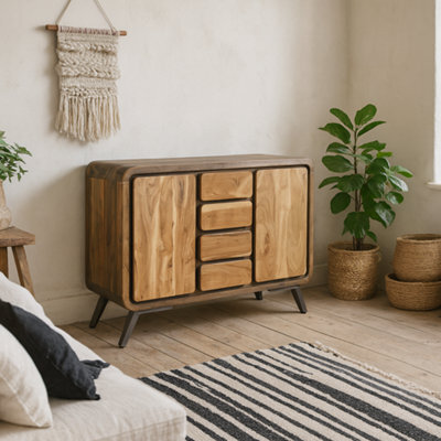 Wyld Haus Los Angeles Reclaimed Wood & Metal Sideboard, 4 Drawers, 2 Doors - image 1