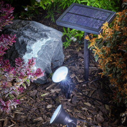 10 X Solar Powered Spotlights - 10 Lumen Super Bright Outdoor Garden Stake Lights For Lawns, Borders, Pathways - Measures L6.5M - thumbnail 3