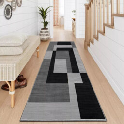 Ameha Milo Black Grey Printed Rug Kitchen Hallway Area Extra Large Runner Rugs, 80X300 Cm - thumbnail 7