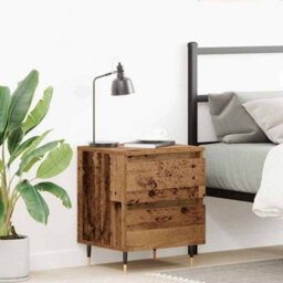 Berkfield Modern Bedside Cabinet Old Wood 40X35X50 Cm Engineered Wood - thumbnail 2