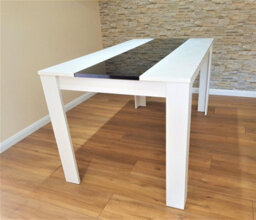 Kosy Koala Dining Table Wood Kitchen Place For 4 Seats, Dining Table Only (White And Black H 75 X L 117 X W 77 Cm) - thumbnail 2