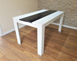 Kosy Koala Dining Table Wood Kitchen Place For 4 Seats, Dining Table Only (White And Black H 75 X L 117 X W 77 Cm) - thumbnail 3
