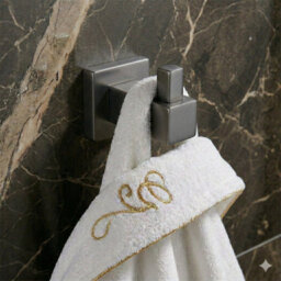 Plum&clay Tate Bathroom Wall Mounted Gun Grey Single Robe Hook - thumbnail 2