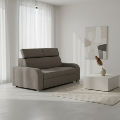 Oslo M3 3 Seater Sofa With Adjustable Headrests No Bed Function Upholstered Modern Freestanding Couch Various Colours Brown - image 1