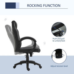 HOMCOM Vinsetto Racing Gaming Chair Swivel Home Office Gamer Chair With Wheels Gray - thumbnail 5