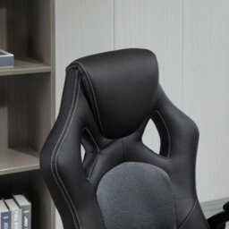 HOMCOM Vinsetto Racing Gaming Chair Swivel Home Office Gamer Chair With Wheels Gray - thumbnail 8