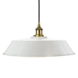 Pale Grey Large Chancery Painted Dome Pendant Light With Matt Antique Brass Lamp Holder And Black Round Cable - Se Home - thumbnail 1