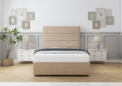 "Comfort Rosa Pebble Plush Divan Bed Base 2 Drawers Same Side - 26"" Strutted 4'6 Double" - image 1