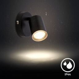 Briloner Black Metal Gu10 Wall Spotlight Adjustable Ip44 Max 9W - thumbnail 4