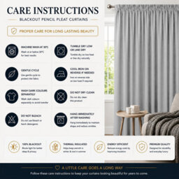 Imperial Rooms Blackout Curtain-Thermal Ready Made Pencil Pleat Curtain (2 Panel) For Bed Room Curtain Light Grey(W)1.68Mx(L)1.83M - thumbnail 8