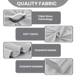 Imperial Rooms Blackout Curtain-Thermal Ready Made Pencil Pleat Curtain (2 Panel) For Bed Room Curtain Light Grey(W)1.68Mx(L)1.83M - thumbnail 3