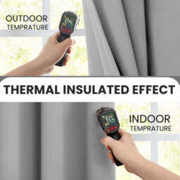 Imperial Rooms Blackout Curtain-Thermal Ready Made Pencil Pleat Curtain (2 Panel) For Bed Room Curtain Light Grey(W)1.68Mx(L)1.83M - thumbnail 2