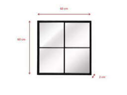 Aspect Furniture Square Window Wall Mirror,metal Window Pane Mirror,black,60 X2 X60 Cm - thumbnail 6
