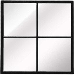 Aspect Furniture Square Window Wall Mirror,metal Window Pane Mirror,black,60 X2 X60 Cm - thumbnail 3
