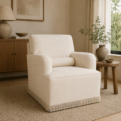 Where Saints Go Ltd Armchair Jojo Cream Fabric Pillow Back Tassel Fringe Trim 91Cm By Where Saints Go - image 1