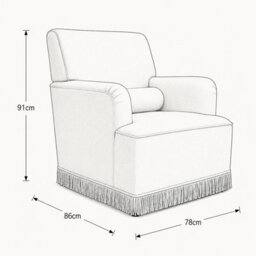 Where Saints Go Ltd Armchair Jojo Cream Fabric Pillow Back Tassel Fringe Trim 91Cm By Where Saints Go - thumbnail 8