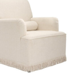 Where Saints Go Ltd Armchair Jojo Cream Fabric Pillow Back Tassel Fringe Trim 91Cm By Where Saints Go - thumbnail 7