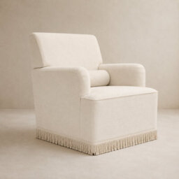 Where Saints Go Ltd Armchair Jojo Cream Fabric Pillow Back Tassel Fringe Trim 91Cm By Where Saints Go - thumbnail 2
