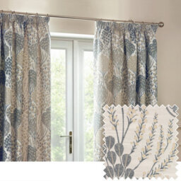 Wylder Ophelia Jacquard Floral Room Darkening Pencil Pleat Curtain Pair Wedgewood (W)117Cm X (D)183Cm - thumbnail 6