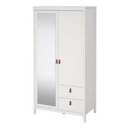 Furniture To Go Barcelona Wardrobe With 1 Door + 1 Mirror Door + 2 Drawers White - thumbnail 3
