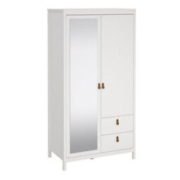 Furniture To Go Barcelona Wardrobe With 1 Door + 1 Mirror Door + 2 Drawers White - thumbnail 1