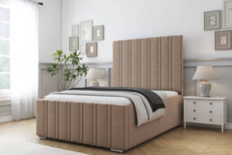 "Sloomy Radcliffe Mink Plush Bed Frame With 50"" Upholstered Headboard 4' Small Double" - thumbnail 2