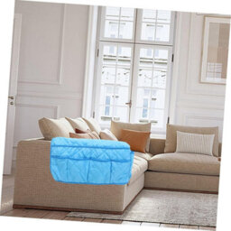 Sofa Armrest Storage Pouch With Multiple Pockets In Blue Non-Woven Fabric, Practical Hanging Organizers For Living Room - thumbnail 2