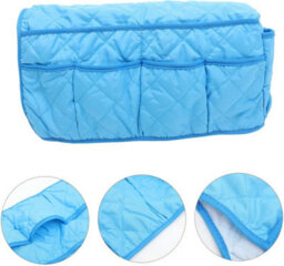 Sofa Armrest Storage Pouch With Multiple Pockets In Blue Non-Woven Fabric, Practical Hanging Organizers For Living Room - thumbnail 4