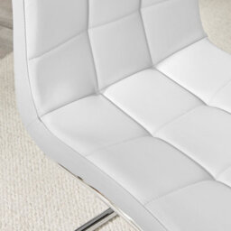 Furniturebox Uk 6 Seater Dining Set - Enna White Glass & Chrome Extendable Dining Table & Chairs - 6 White Leather Murano Chairs - thumbnail 7