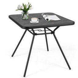 Gainoom Patio Dining Table 80Cm Square Outdoor Table W/ 4Cm Umbrella Hole - thumbnail 8